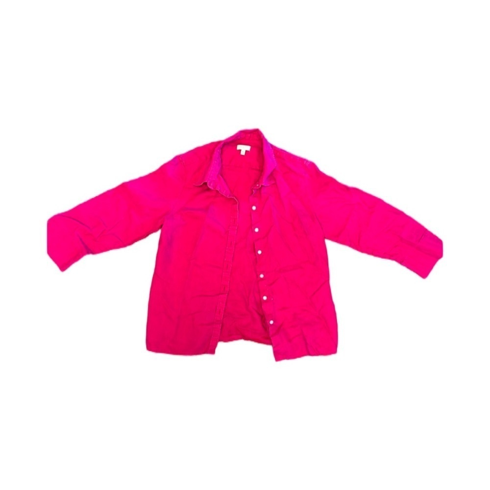 WOMENS PETITE TALBOTS SIZE 10P PINK BUTTON DOWN SHIRT CASUAL